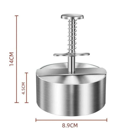 Hamburger Patty Maker Press 304 Stainless Steel Non - Stick Round Manual Rice Ball Mold Thickness Adjusted Kitchen Beef BBQ Tools - Asmota