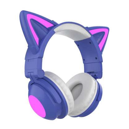 Head - mounted Bluetooth Headset Luminous Cat Ear Petal Angle - Asmota