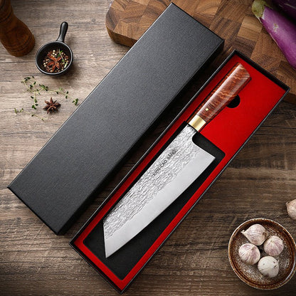 High Chromium Carbon Stainless Steel Kitchen Knife Solid Wood Handle - Asmota