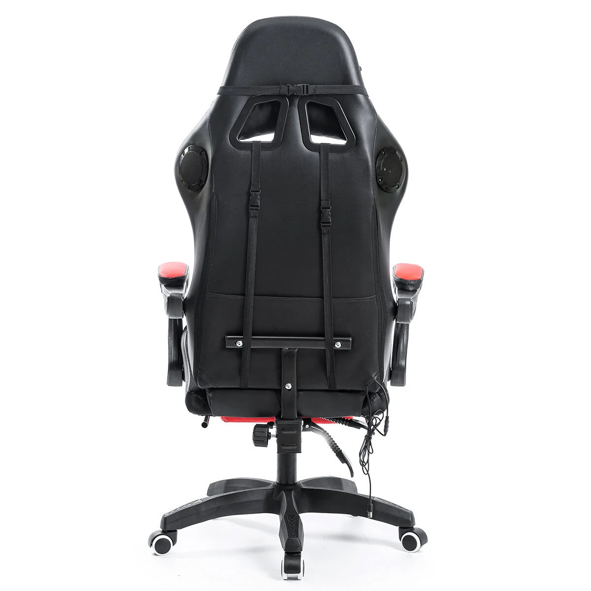 Hoffree Massage Gaming Chair Footrest Swivel Ergonomic Racing Computer Office Chair With LED bluetooth Speaker - Asmota