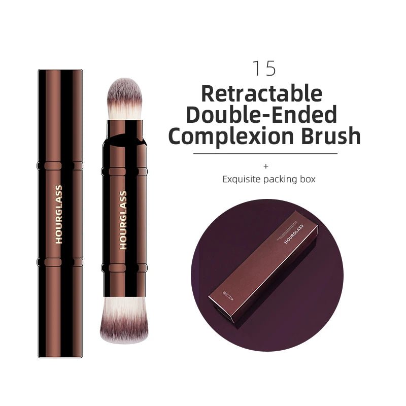 Hourglass Makeup Brush All Kinds Eyeshadow Foundation Concealer Powder Bronzer Blusher Eyeliner Retractable Professional Brushes - Asmota