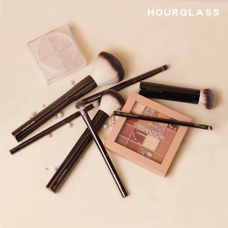 Hourglass Makeup Brush Set & Kit Include Powder Foundation Concealer Lip Blusher Bronzer Eyeshadow Eyeliner Highlight Brush - Asmota