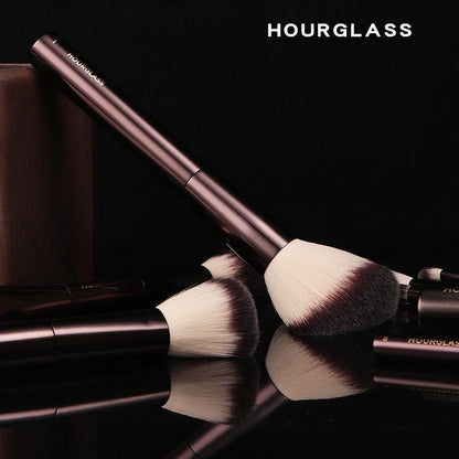 Hourglass Makeup Brush Set & Kit Include Powder Foundation Concealer Lip Blusher Bronzer Eyeshadow Eyeliner Highlight Brush - Asmota