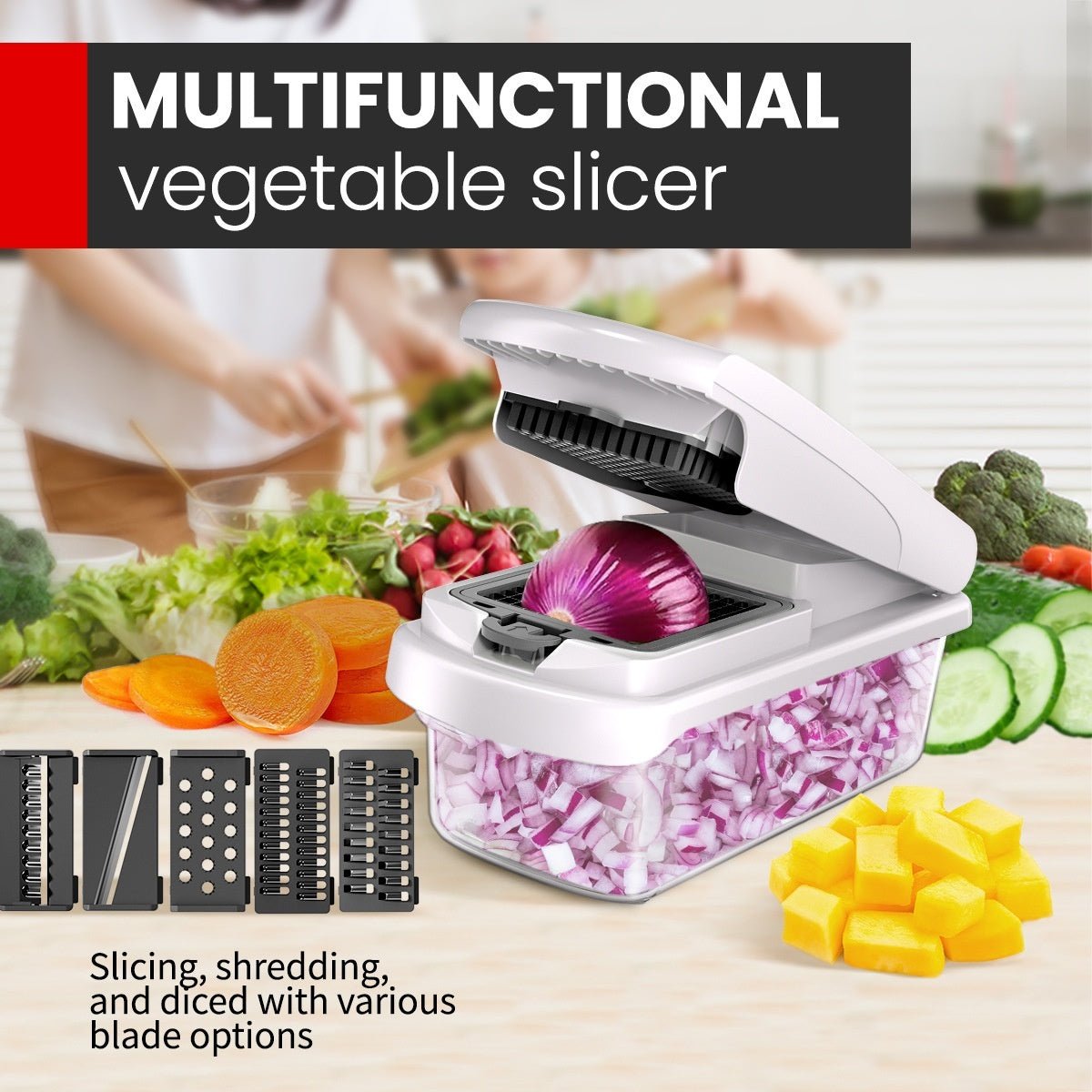 Household Multi - function Vegetable Chopper Kitchen 15 - in - one - Asmota