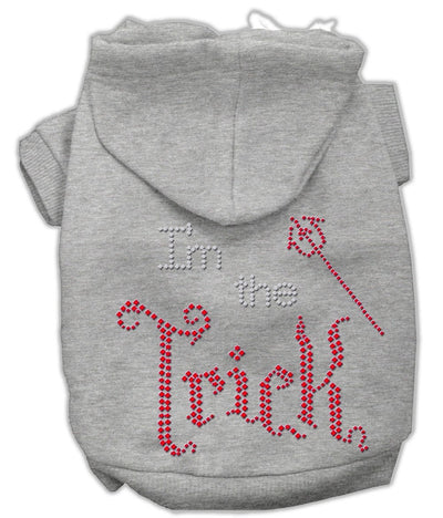 I'm the Trick Rhinestone Hoodies Grey XS
