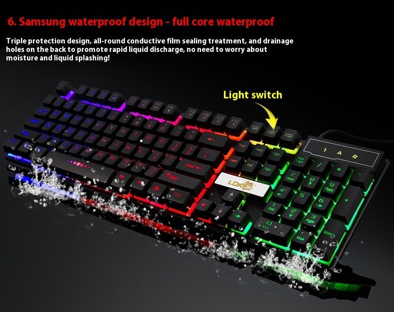 Industry gaming keyboard glowing usb cable gaming keyboard - Asmota