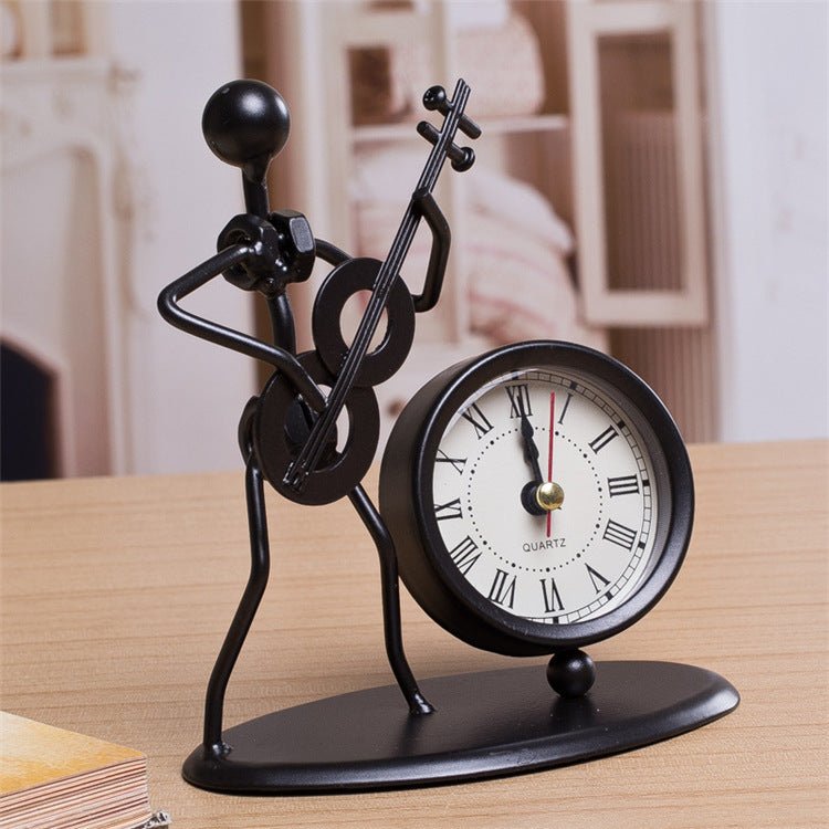 Iron Table Desk Alarm Clock With Musical Instrument Gadget Decoration Craft Gift - Asmota