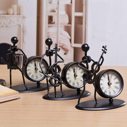 Iron Table Desk Alarm Clock With Musical Instrument Gadget Decoration Craft Gift - Asmota