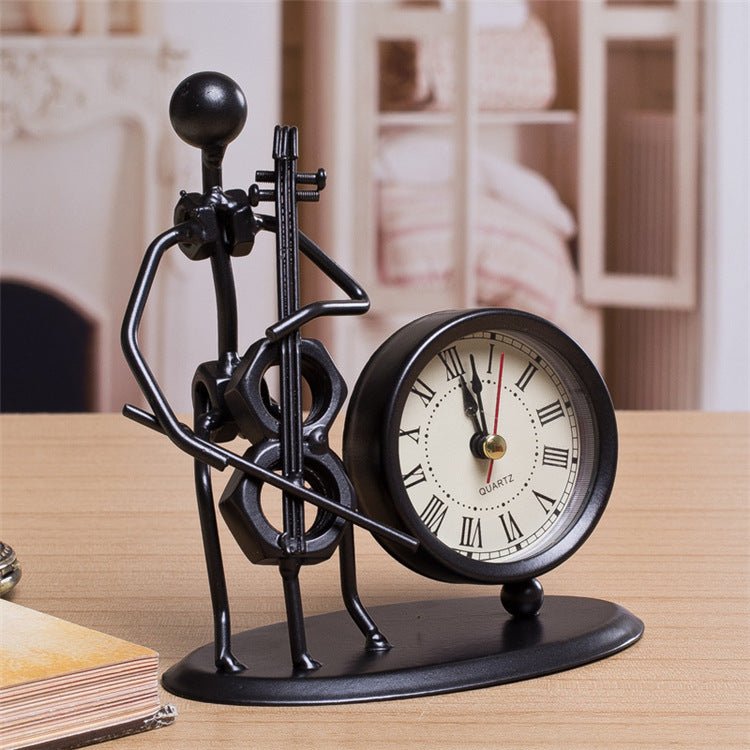 Iron Table Desk Alarm Clock With Musical Instrument Gadget Decoration Craft Gift - Asmota