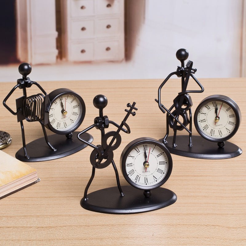 Iron Table Desk Alarm Clock With Musical Instrument Gadget Decoration Craft Gift - Asmota