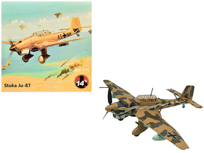 Junkers Ju 87R Trop Stuka Bomber Aircraft "Immelmann 6./StG 2 Libya" (1941) German Luftwaffe 1/72 Diecast Model Airplane - Asmota