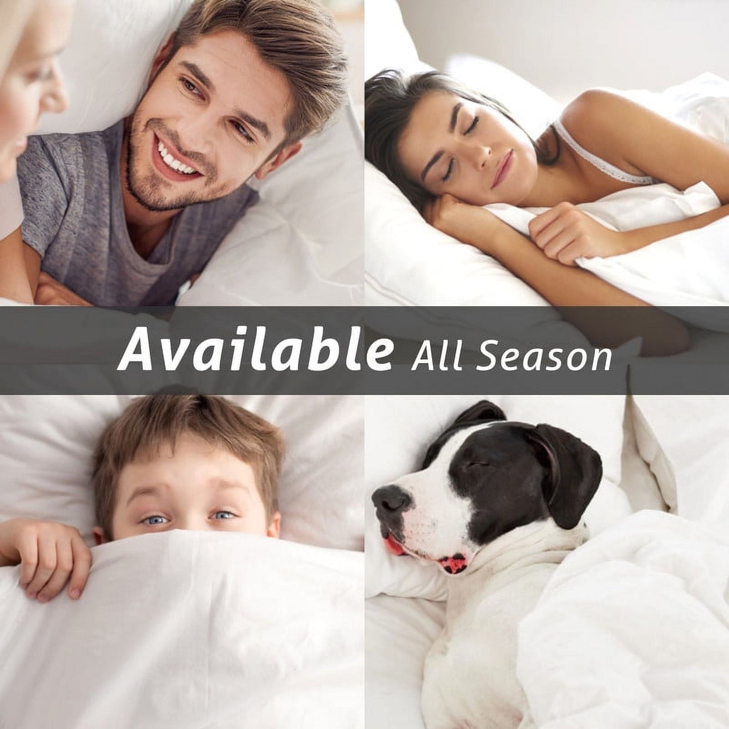 JUSTLET Luxury Solid Down Alternative Machine Washable Gray Comforters, Queen - Asmota