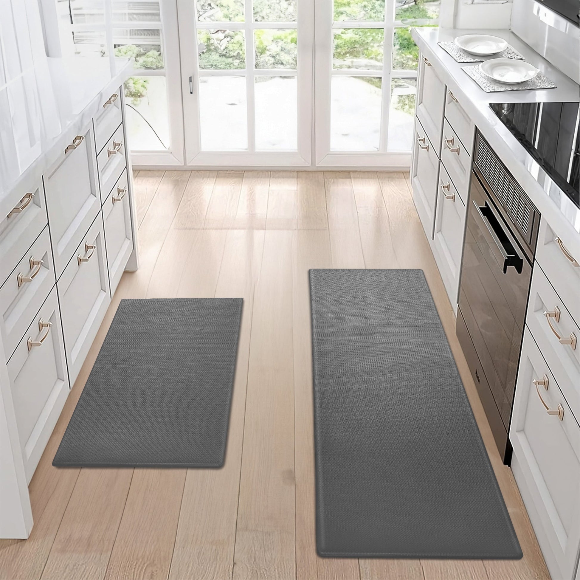 Kitchen Floor Mat Two - piece Set Of Non - slip, Waterproof And Easy To Scrub For Home, Kitchen - Asmota