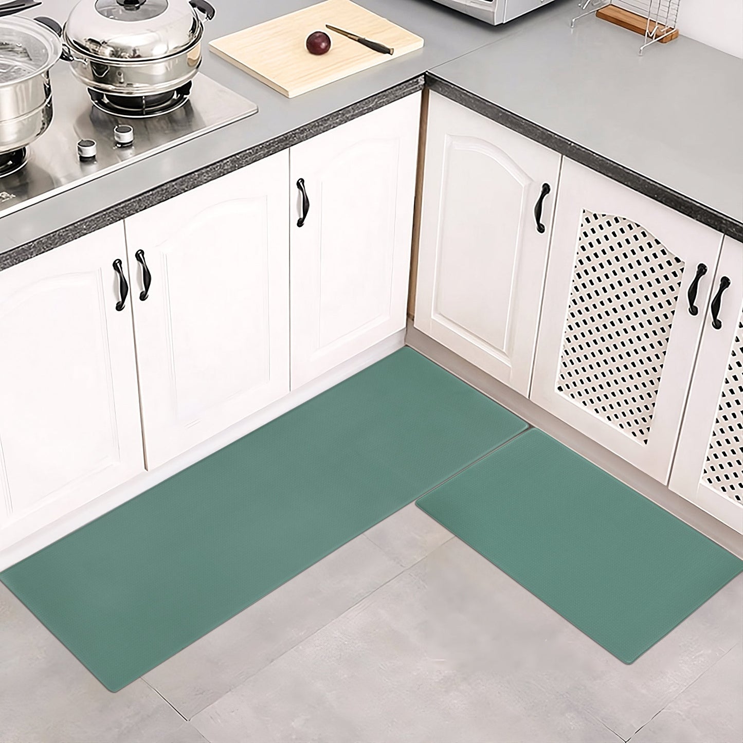 Kitchen Floor Mat Two - piece Set Of Non - slip, Waterproof And Easy To Scrub For Home, Kitchen - Asmota