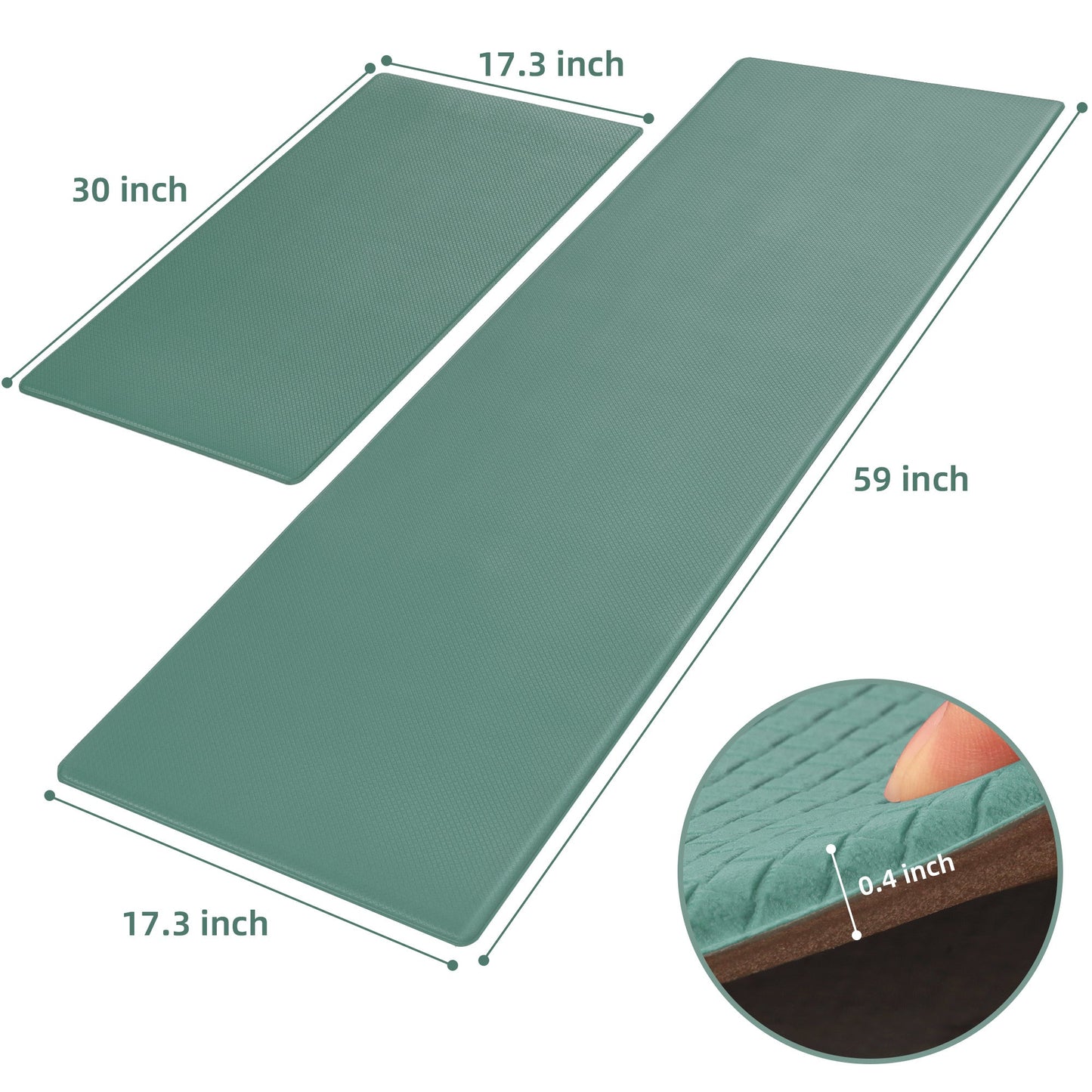 Kitchen Floor Mat Two - piece Set Of Non - slip, Waterproof And Easy To Scrub For Home, Kitchen - Asmota