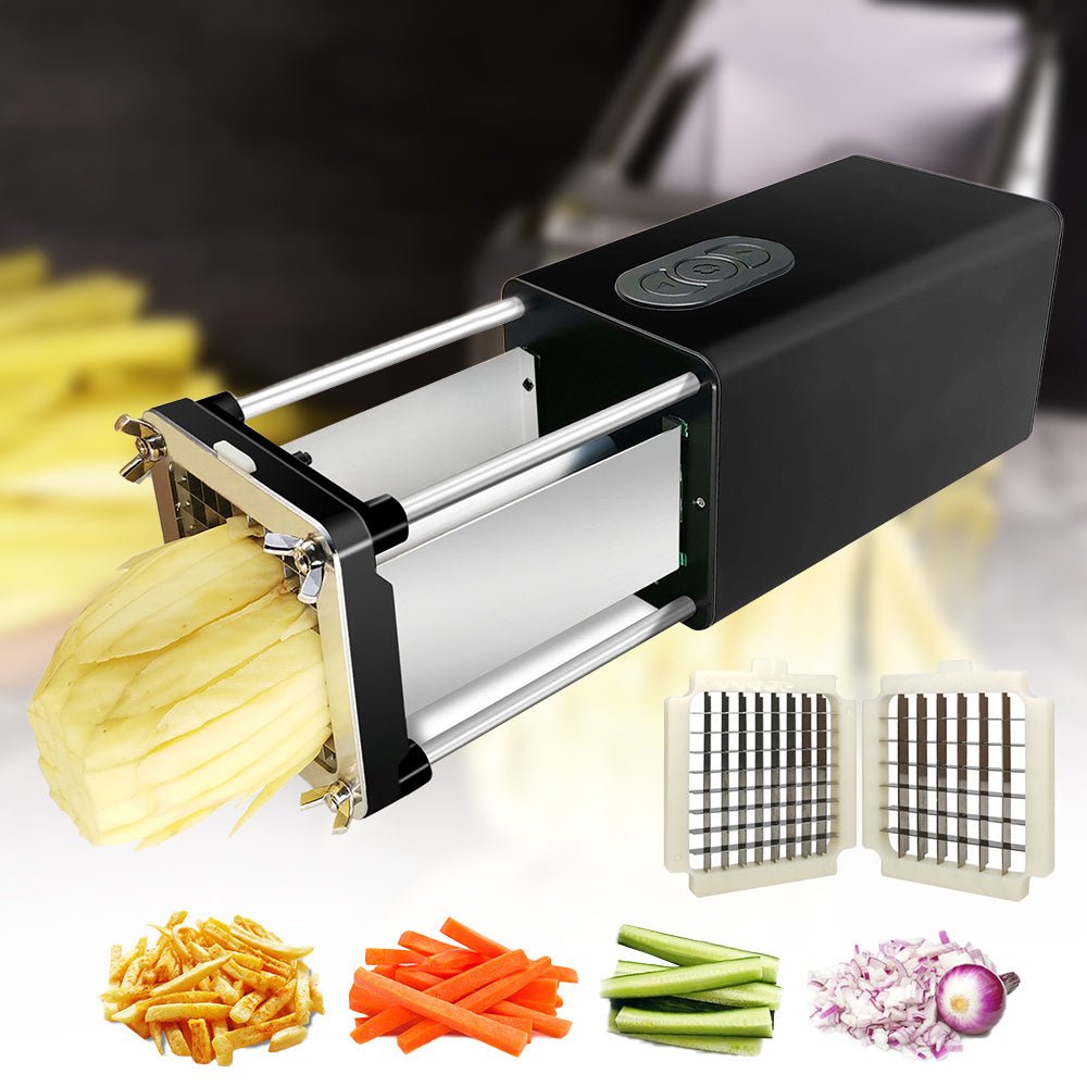 Kitchen Gadget Electric French Fry Cutter With Blades Stainless Steel Vegetable Potato Carrot For Commercial Household - Asmota