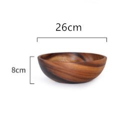 Kitchen Natural Wooden Bowl Household Fruit Bowl Salad Bowl For Home Restaurant Food Container Wooden Utensils Note The Size Hot - Asmota