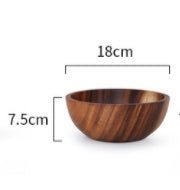 Kitchen Natural Wooden Bowl Household Fruit Bowl Salad Bowl For Home Restaurant Food Container Wooden Utensils Note The Size Hot - Asmota