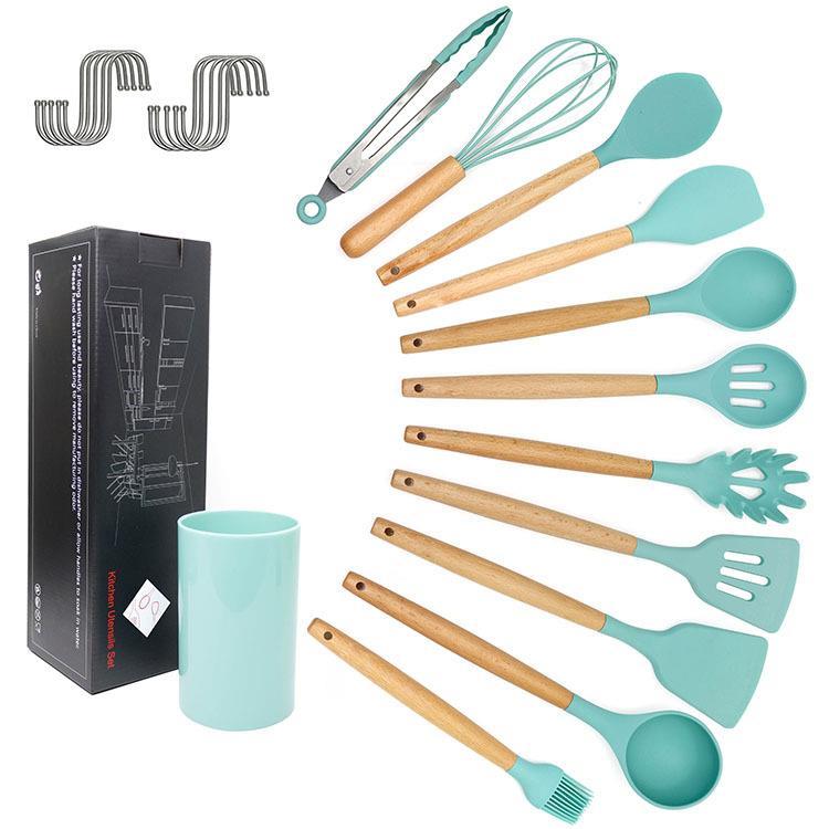 kitchen utensils silicone cooking spoon shovel cookware set - Asmota