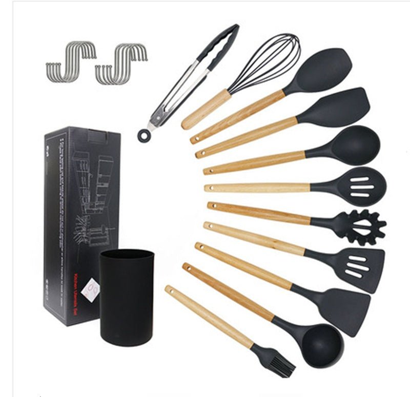 kitchen utensils silicone cooking spoon shovel cookware set - Asmota
