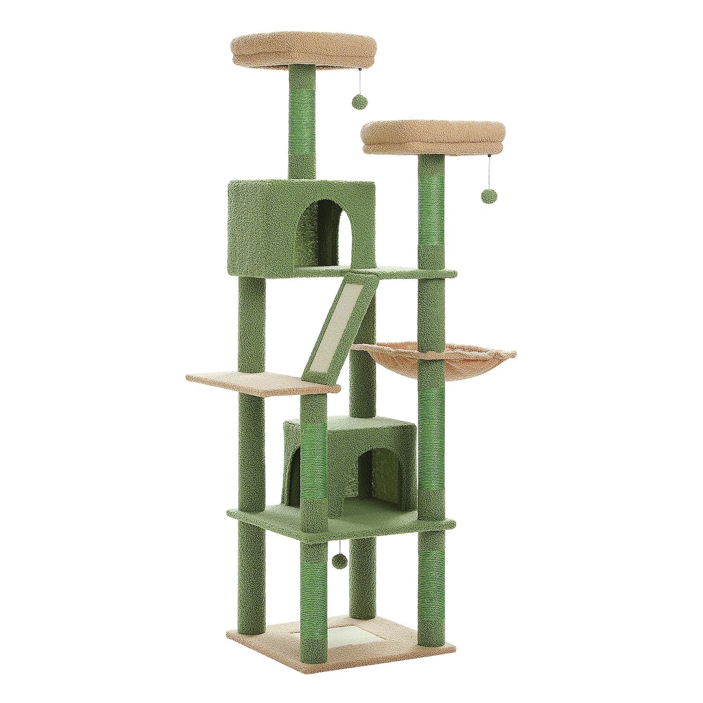 Large Cat Tree Tall Cat Tower for Indoor Cats Multi - Level Plush Cat Condo with Scratching Posts Scratching Boards Perches Caves - Asmota