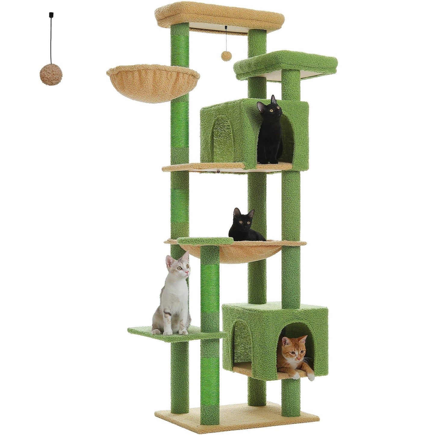 Large Cat Tree Tall Cat Tower for Indoor Cats Multi - Level Plush Cat Condo with Scratching Posts Scratching Boards Perches Caves - Asmota