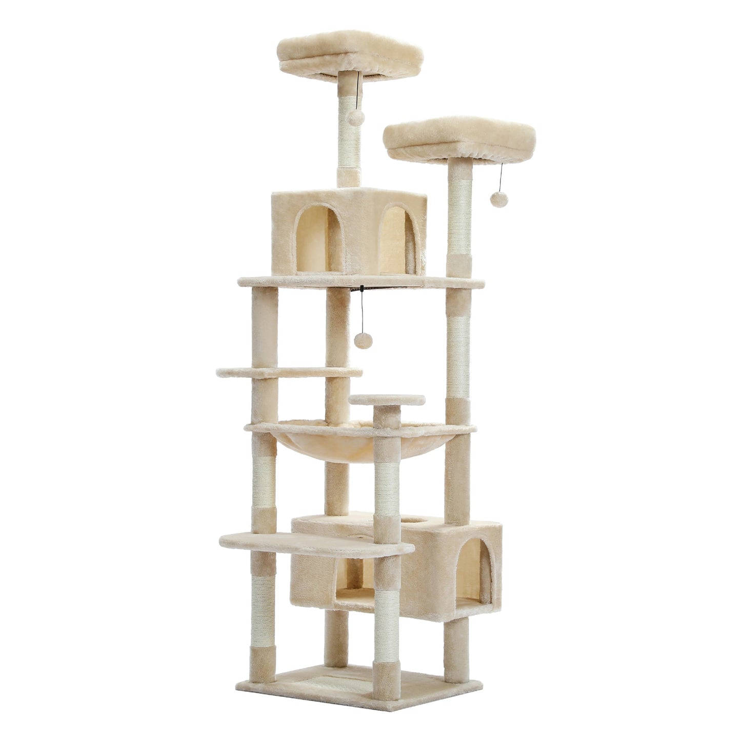 Large Cat Tree Tall Cat Tower for Indoor Cats Multi - Level Plush Cat Condo with Scratching Posts Scratching Boards Perches Caves - Asmota