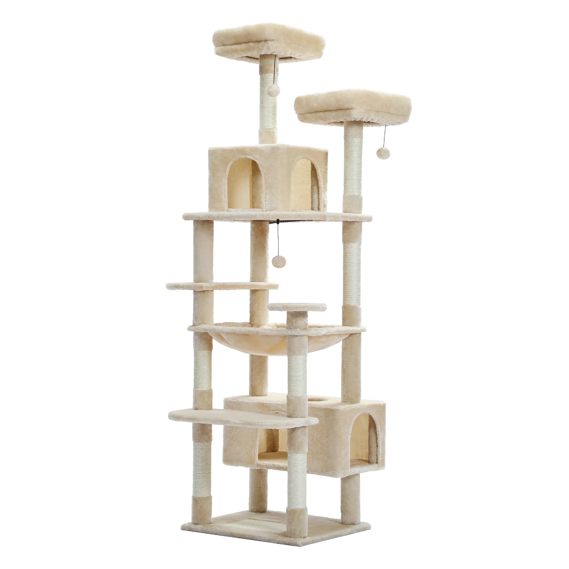 Large Cat Tree Tall Cat Tower for Indoor Cats Multi - Level Plush Cat Condo with Scratching Posts Scratching Boards Perches Caves - Asmota