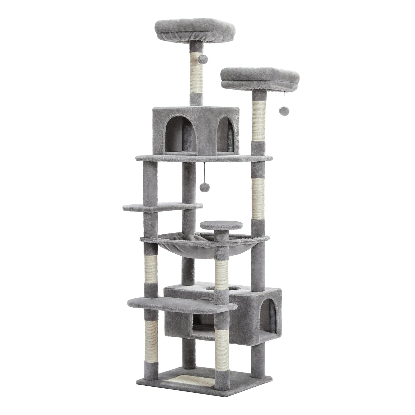 Large Cat Tree Tall Cat Tower for Indoor Cats Multi - Level Plush Cat Condo with Scratching Posts Scratching Boards Perches Caves - Asmota