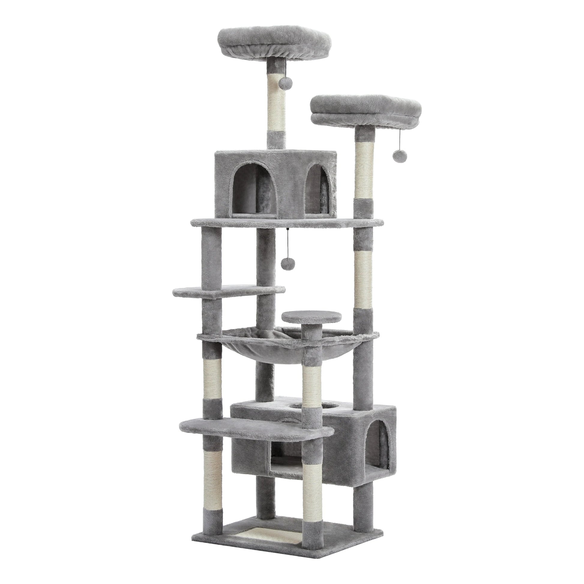 Large Cat Tree Tall Cat Tower for Indoor Cats Multi - Level Plush Cat Condo with Scratching Posts Scratching Boards Perches Caves - Asmota