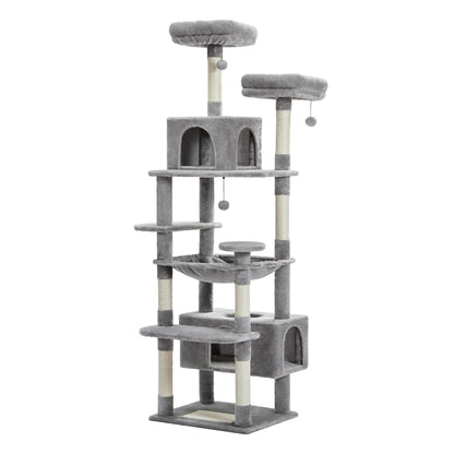 Large Cat Tree Tall Cat Tower for Indoor Cats Multi - Level Plush Cat Condo with Scratching Posts Scratching Boards Perches Caves - Asmota