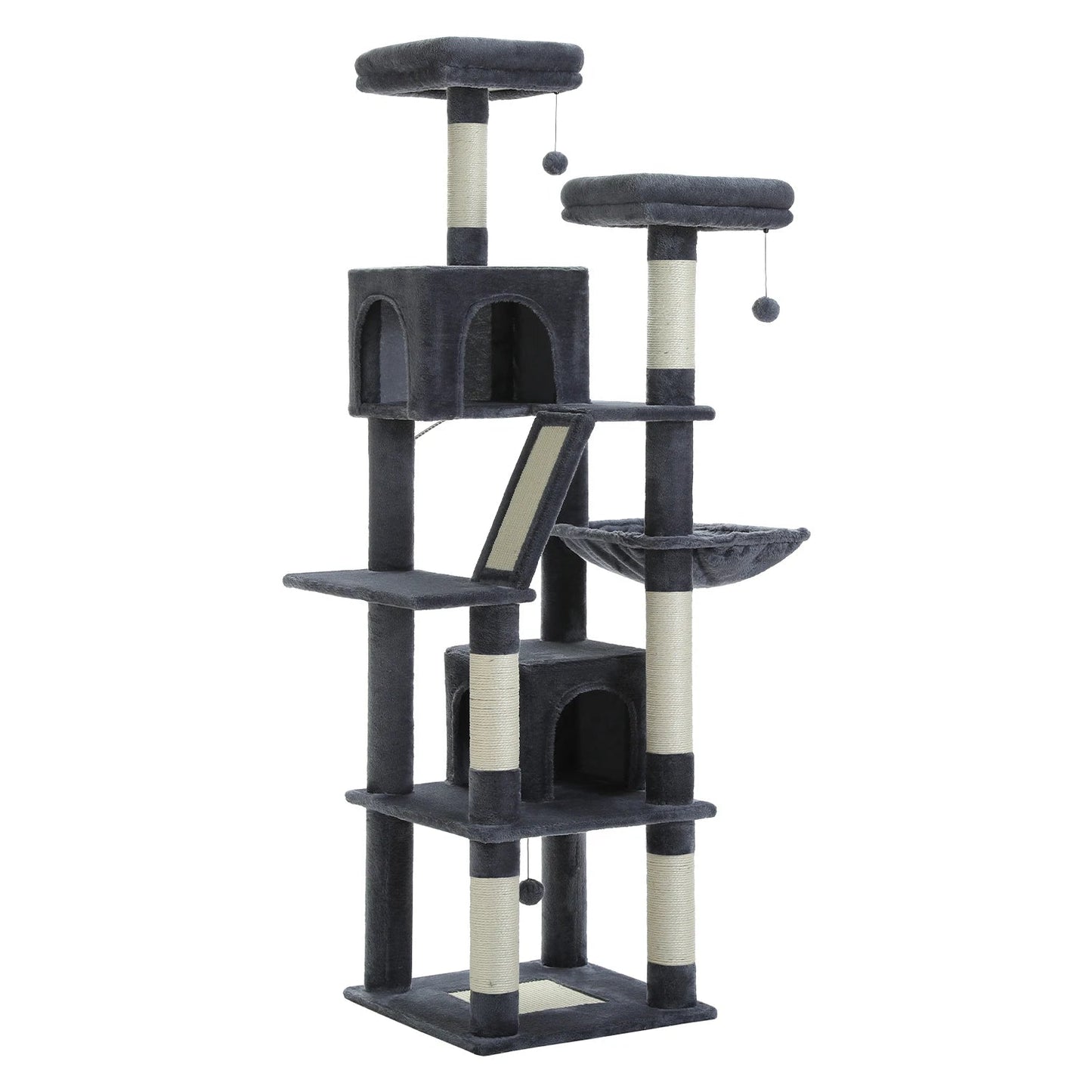 Large Cat Tree Tall Cat Tower for Indoor Cats Multi - Level Plush Cat Condo with Scratching Posts Scratching Boards Perches Caves - Asmota