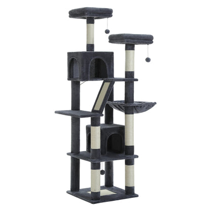 Large Cat Tree Tall Cat Tower for Indoor Cats Multi - Level Plush Cat Condo with Scratching Posts Scratching Boards Perches Caves - Asmota