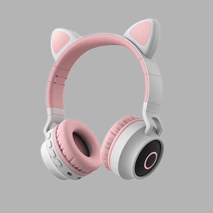 LED Light Cat Ear Headphones Wireless Bluetooth 5.0 Headset Portable Foldable Kids Headphone With Microphone Best Gift - Asmota