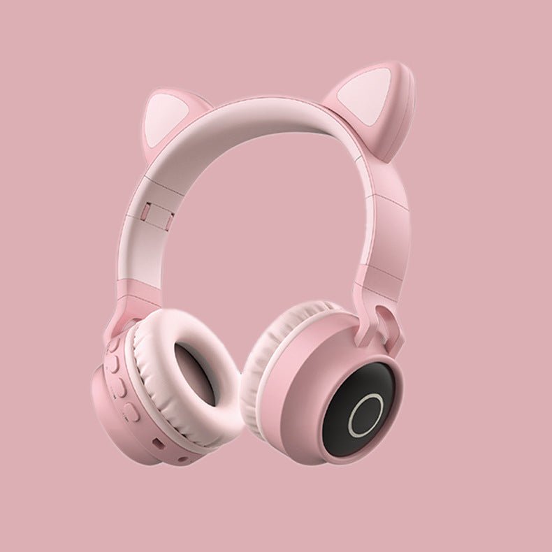 LED Light Cat Ear Headphones Wireless Bluetooth 5.0 Headset Portable Foldable Kids Headphone With Microphone Best Gift - Asmota