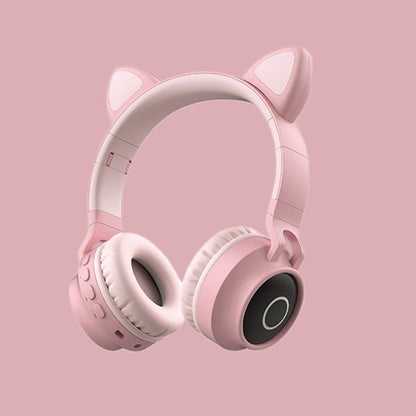 LED Light Cat Ear Headphones Wireless Bluetooth 5.0 Headset Portable Foldable Kids Headphone With Microphone Best Gift - Asmota