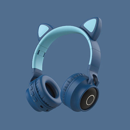 LED Light Cat Ear Headphones Wireless Bluetooth 5.0 Headset Portable Foldable Kids Headphone With Microphone Best Gift - Asmota