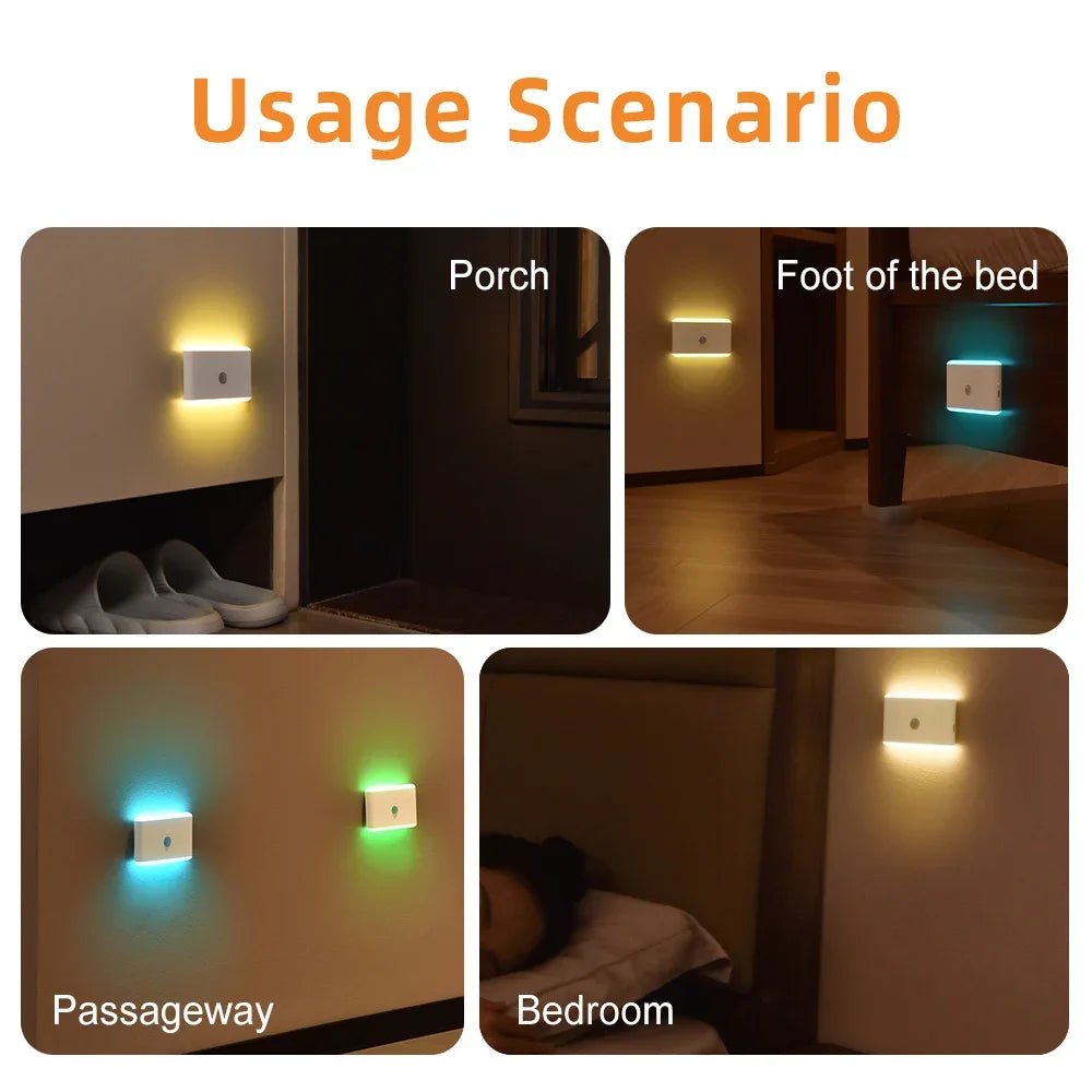 LED Motion Sensor Night Light, 3 Modes Stair Lamp, Dimmable Lighting with Battery, for Indoor,Bedroom, Cabinet, Gift, Home Decor - Asmota