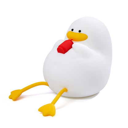 LED Night Light Rechargeable Duck Night Lamp Silicone Dimmable Lamps Bedside Nightlights Room Decor Kids Gift - Asmota