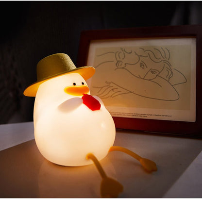 LED Night Light Rechargeable Duck Night Lamp Silicone Dimmable Lamps Bedside Nightlights Room Decor Kids Gift - Asmota