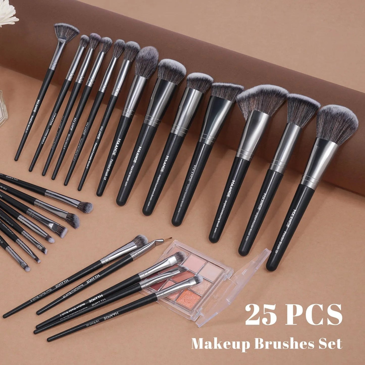 MAANGE Professional Gift Box 25 Pieces Makeup Brushes Kit Face Eye Beauty Brushes For Foundation Conceal Eyeshadow Contour Brush - Asmota