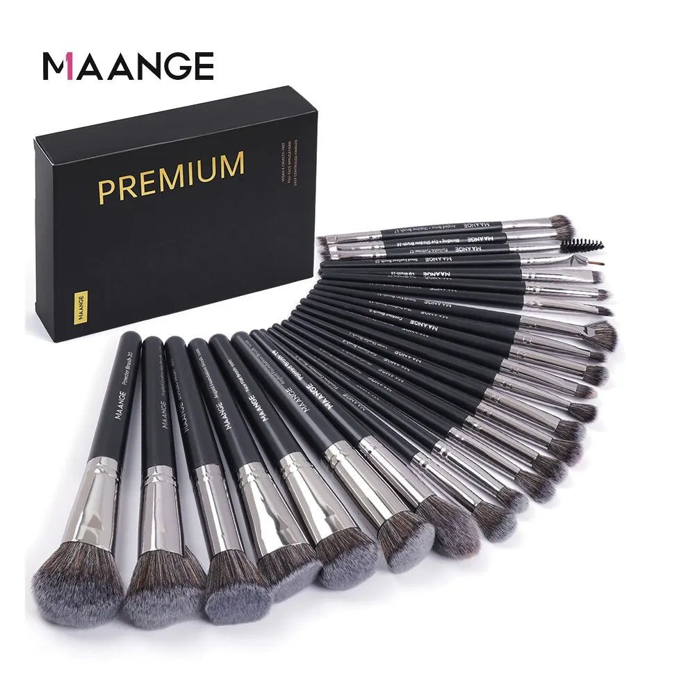 MAANGE Professional Gift Box 25 Pieces Makeup Brushes Kit Face Eye Beauty Brushes For Foundation Conceal Eyeshadow Contour Brush - Asmota