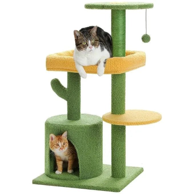 Made4Pets Cat Tree, 37" Multi - Level Indoor Cat Tree With Perch & Ball & Scratching Posts Cat Tower, Green, 3 - 7days delivery - Asmota