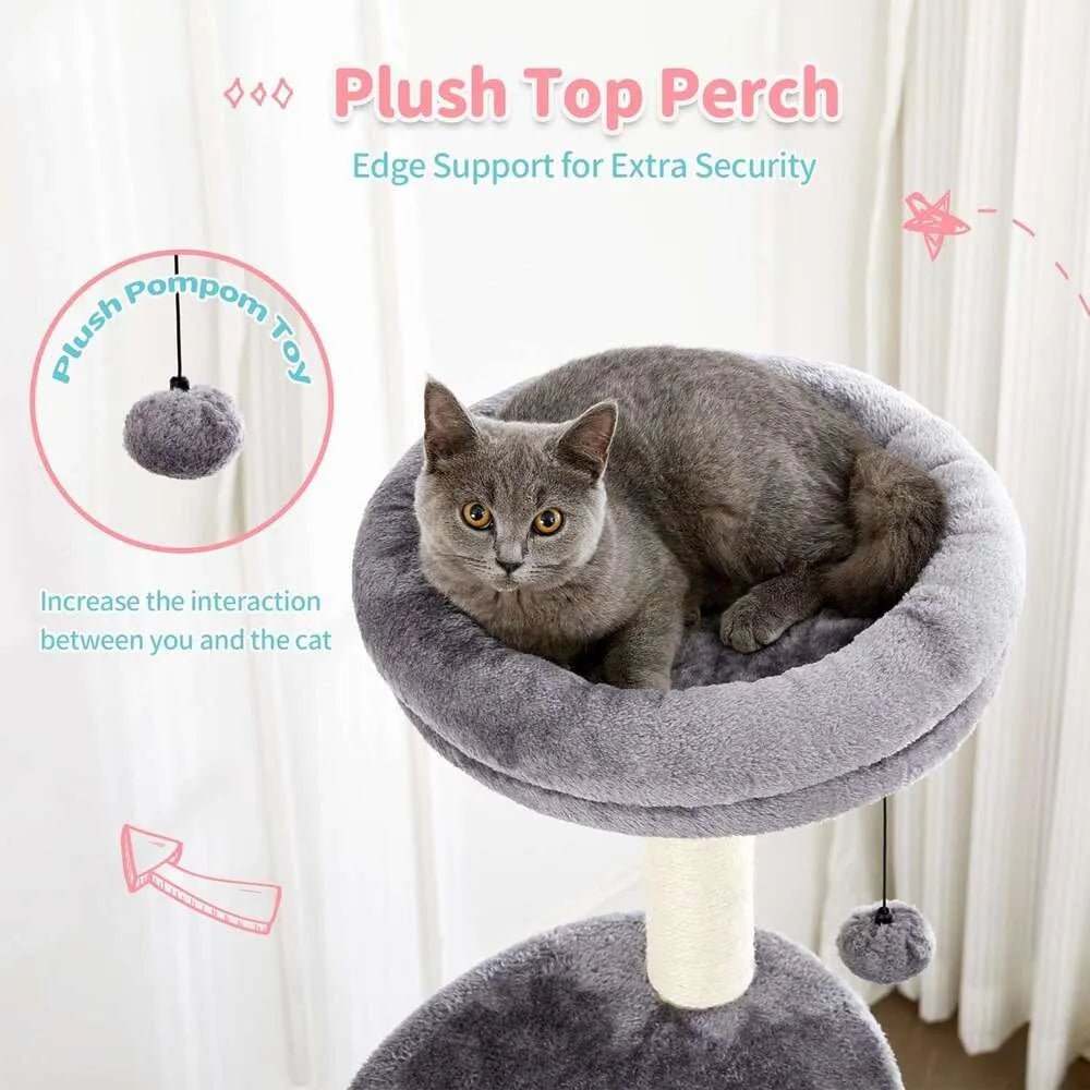 Made4Pets Cat Tree for Indoor Cats, 60.2 - inch Large Cat Tower, with Soft Hammock, 5 - Level Tall Cat Condo, Sisal Scratch Posts, Fluffy Ball, 3 - 7days delivery - Asmota