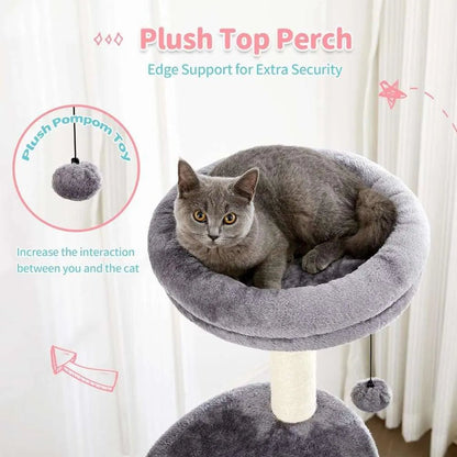 Made4Pets Cat Tree for Indoor Cats, 60.2 - inch Large Cat Tower, with Soft Hammock, 5 - Level Tall Cat Condo, Sisal Scratch Posts, Fluffy Ball, 3 - 7days delivery - Asmota