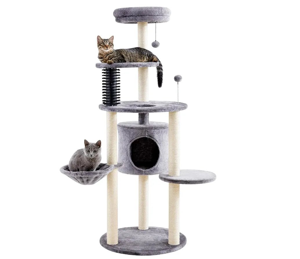 Made4Pets Cat Tree for Indoor Cats, 60.2 - inch Large Cat Tower, with Soft Hammock, 5 - Level Tall Cat Condo, Sisal Scratch Posts, Fluffy Ball, 3 - 7days delivery - Asmota