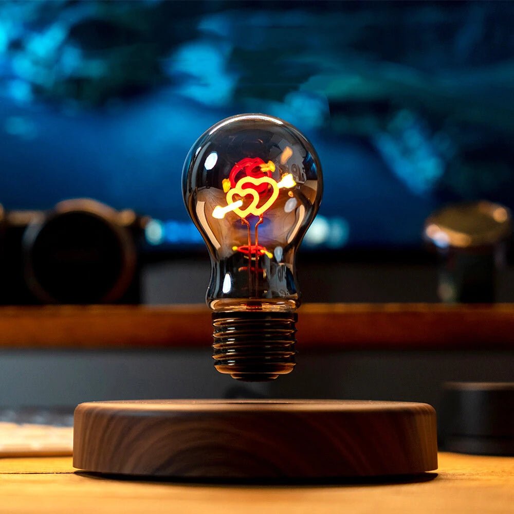Magnetic Levitation Light Bulb Creative Personality Atmosphere Night Light Bedroom Study Desktop Technology Ornaments Valentine'S Day Gift - Asmota