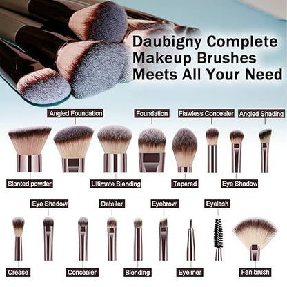 Makeup Brushes, Complete Premium Synthetic Makeup Brush Set with Professional Foundation Brushes Powder Concealers Eye shadows Blush Makeup Brush for Perfect Makeup (Champagne Gold) - Asmota