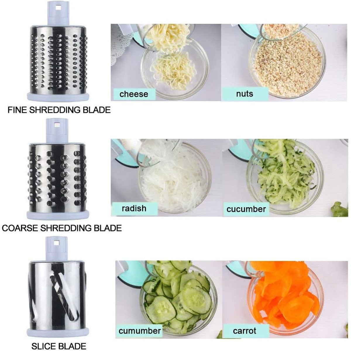 Manual Kitchen Accessories Multifunctional Round Mandoline Potato Slicer Vegetable Cutter Slicer Cheese Kitchen Gadgets - Asmota