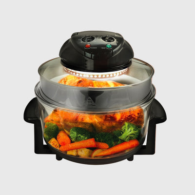MegaChef Multipurpose Countertop Halogen Oven Air Fryer/Rotisserie/Roaster in Black